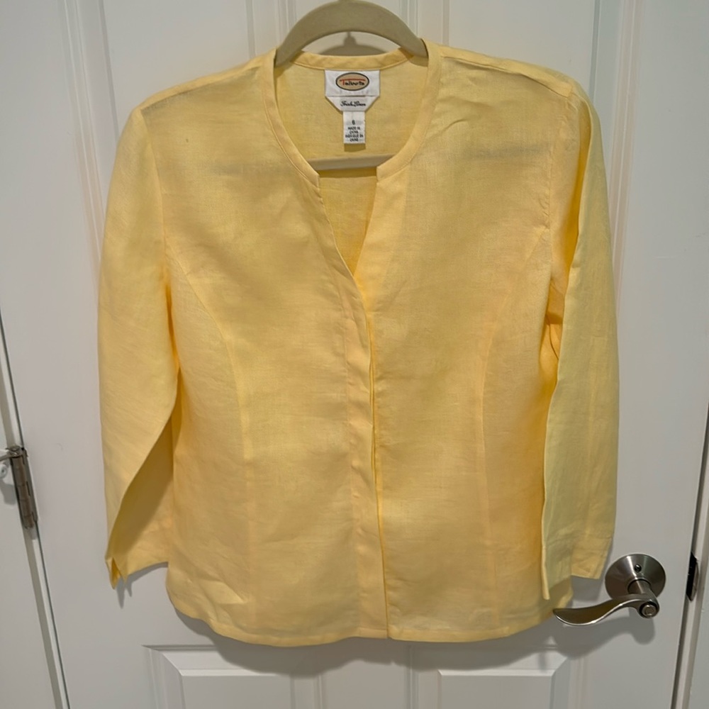 Talbots 100% Irish Linen Top Size 6